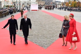 Emmanuel Macron, President van de Franse Republiek brengt op maandag 19 en dinsdag 20 november 2018 een Staatsbezoek aan België