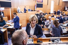 Françoise Schepmans (MR) bij de eedaflegging in het Brussels Parlement op 11 juni 2019
