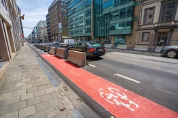 Rijstrook voor fietsers in de Belliardstraat
