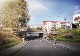 Fietsbrug Jette (simulatiebeeld)