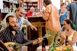 Grieks Cafe La Rose Blanche, steenweg op Merchtem, Sin-Jans-Molenbeek