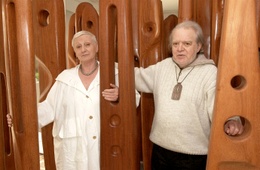 Dokter Herman Le Compte (1929-2008) en zijn vrouw, kunstenares Begga D'Haese, in 2001 in Knokke-Heist