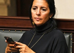 Zakia Khattabi (Ecolo-Groen) tijdens een plenaire vergadering van de Kamer