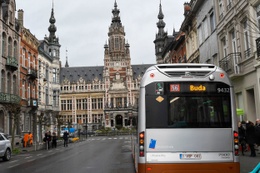 2 maart 2020: inhuldiging van de nieuwe buslijn 56 van de MIVB op het Colignonplein in Schaarbeek