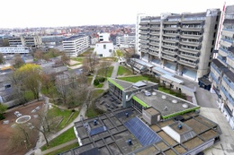 De VUB-campus in Etterbeek aan Triomf- en Pleinlaan