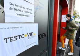 Het Covid-19 testcentrum aan de Jupiterlaan in Vorst