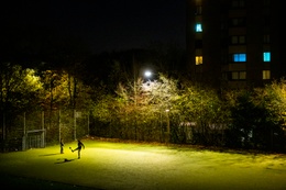 Een voetbalveldje in de Versailleswijk in Neder-Over-Heembeek