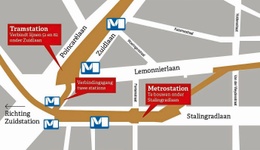 De werken aan het toekomstige metrostation Toots Thielemans in de Stalingradlaan