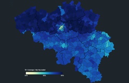 Schuifregelaar 2 covidkaart België vaccinatiegraad op 27 augustus 2021