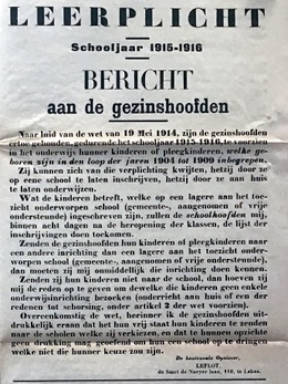 1775 Onderwijs Expo 1914 Proclamatie leerplicht