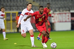 12 november 2021: Marco Kana speelt met de beloftenploeg van de Rode Duivels tegen Turkije
