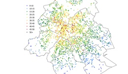 De defintieve kaart met de meetresultaten van CurieuzenAir 2022, het burgeronderzoek naar luchtkwaliteit in het Brussels Gewest