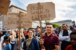 Protest van ouders van kinderen in het Franstalig onderwijs tegen Evras, seksuele opvoeding op school