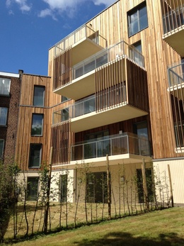 De site Dubrucq in Molenbeek telt 13 nieuwbouwappartementen. © citydev