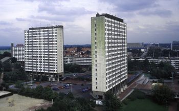 De Modelwijk in Laken met het Modelwijkplein in 1990
