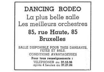 Een advertentie voor dans- en spektakelzaal Rodeo, Hoogstraat 85, anno 1935 Het pand zal worden renoveerd als Elizabethzaal.