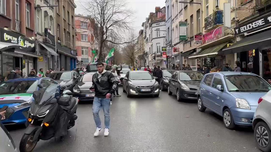 Syriërs vieren in Sint-Joost en Anderlecht de val van Assad