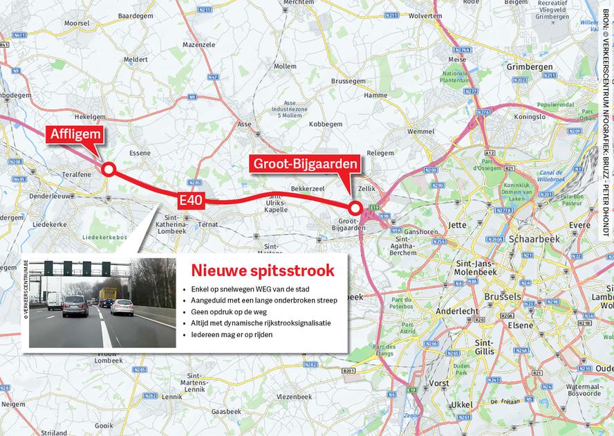 Nieuwe spitsstrook E40 van Brussel tot Affligem | BRUZZ